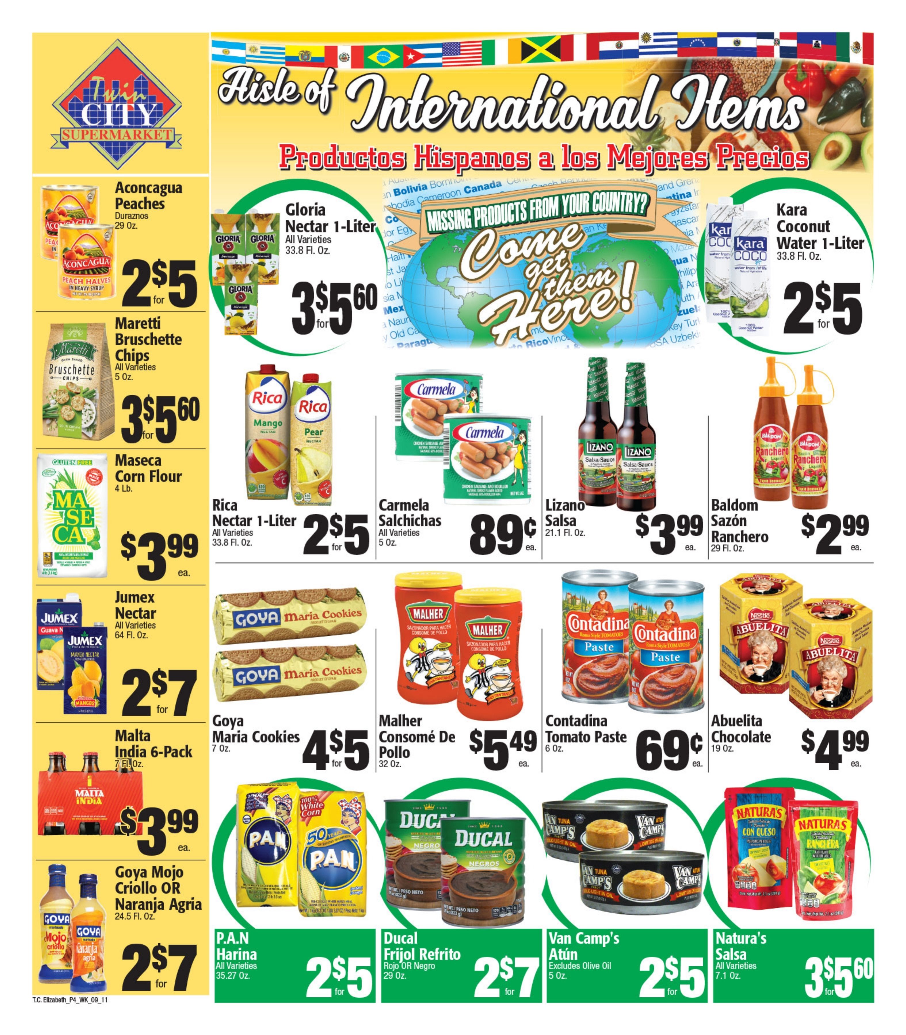 Twin City Supermarket (1016 Sherman Avenue, Elizabeth, NJ) Weekly Ad September 6 - 12, 2026