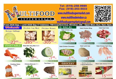 MultiFood Supermarket Flyer September 11 to 17