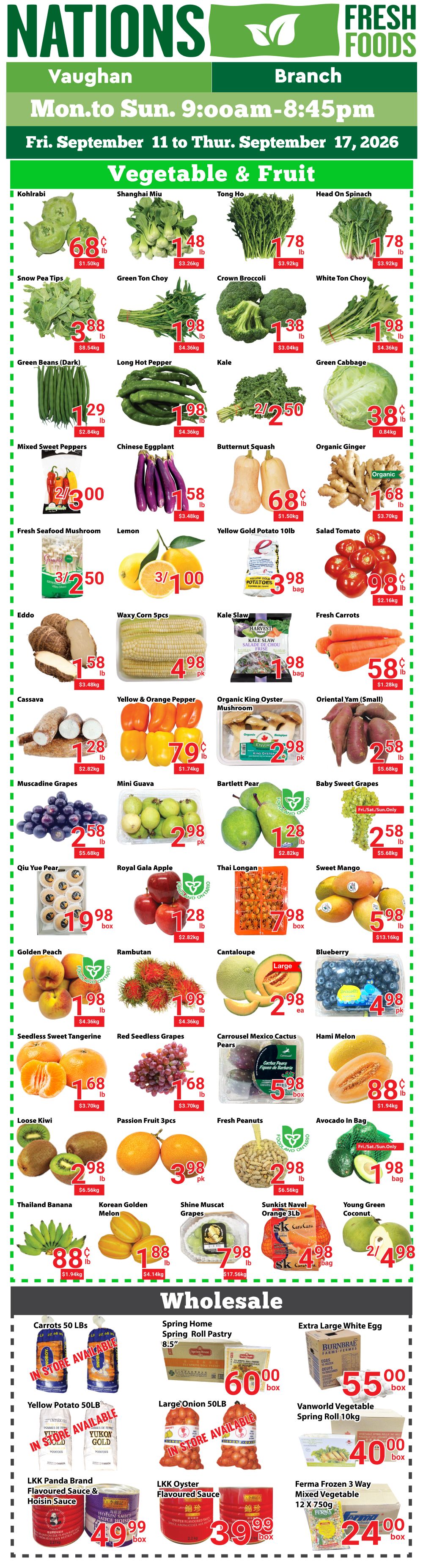 Nations Fresh Foods (Vaughan) Flyer September 11 to 17