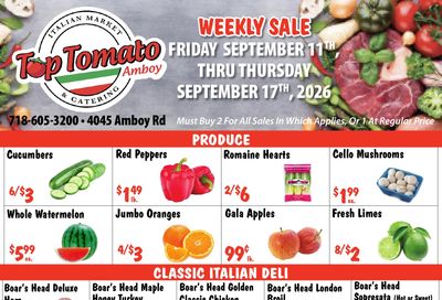 Top Tomato Amboy Weekly Ad September 11 - 17, 2026