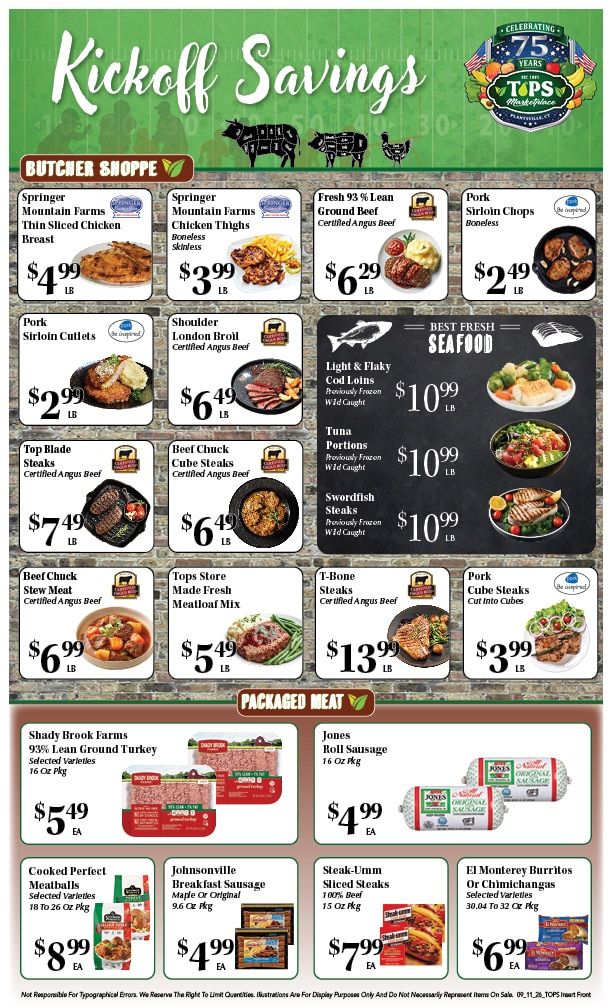 Tops Marketplace Weekly Ad September 11 - 17, 2026