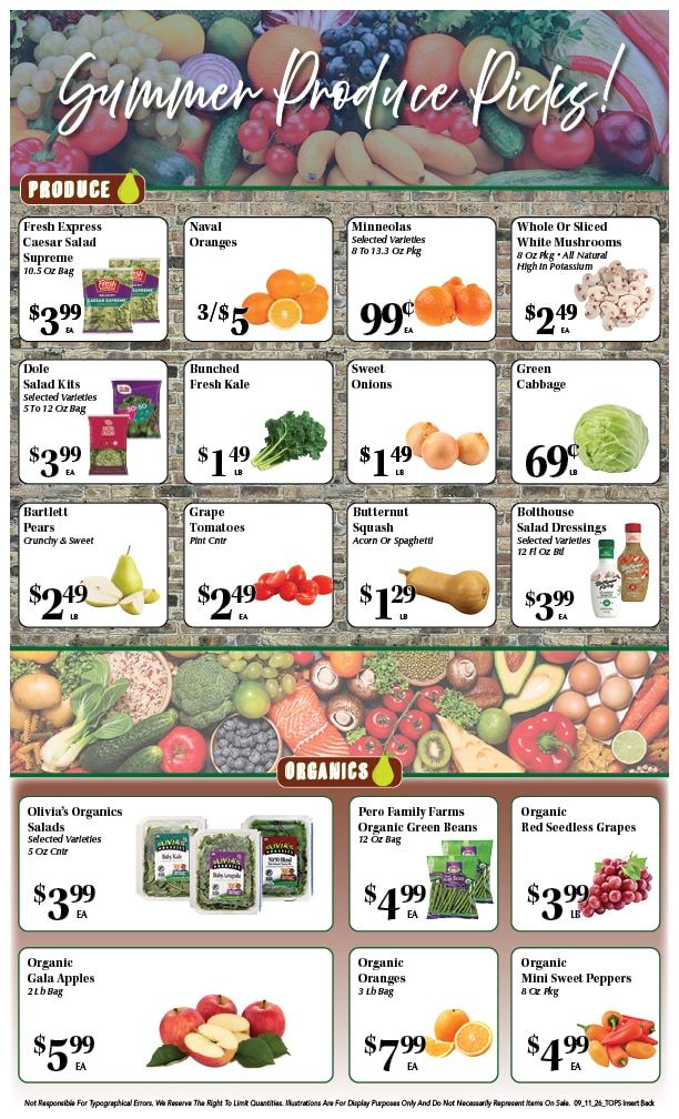 Tops Marketplace Weekly Ad September 11 - 17, 2026