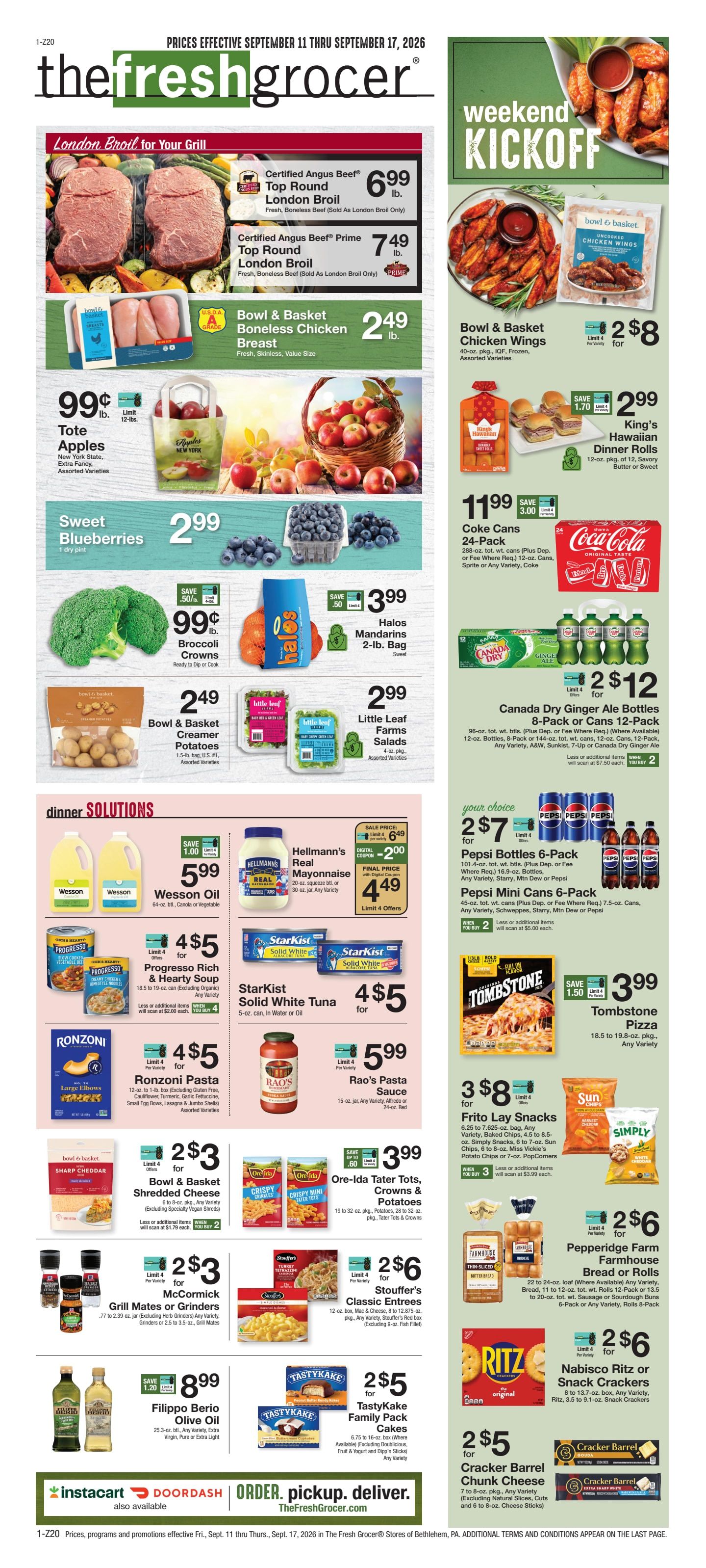The Fresh Grocer (1880 Stefko Blvd, Bethlehem, PA) Weekly Ad September 11 - 17, 2026