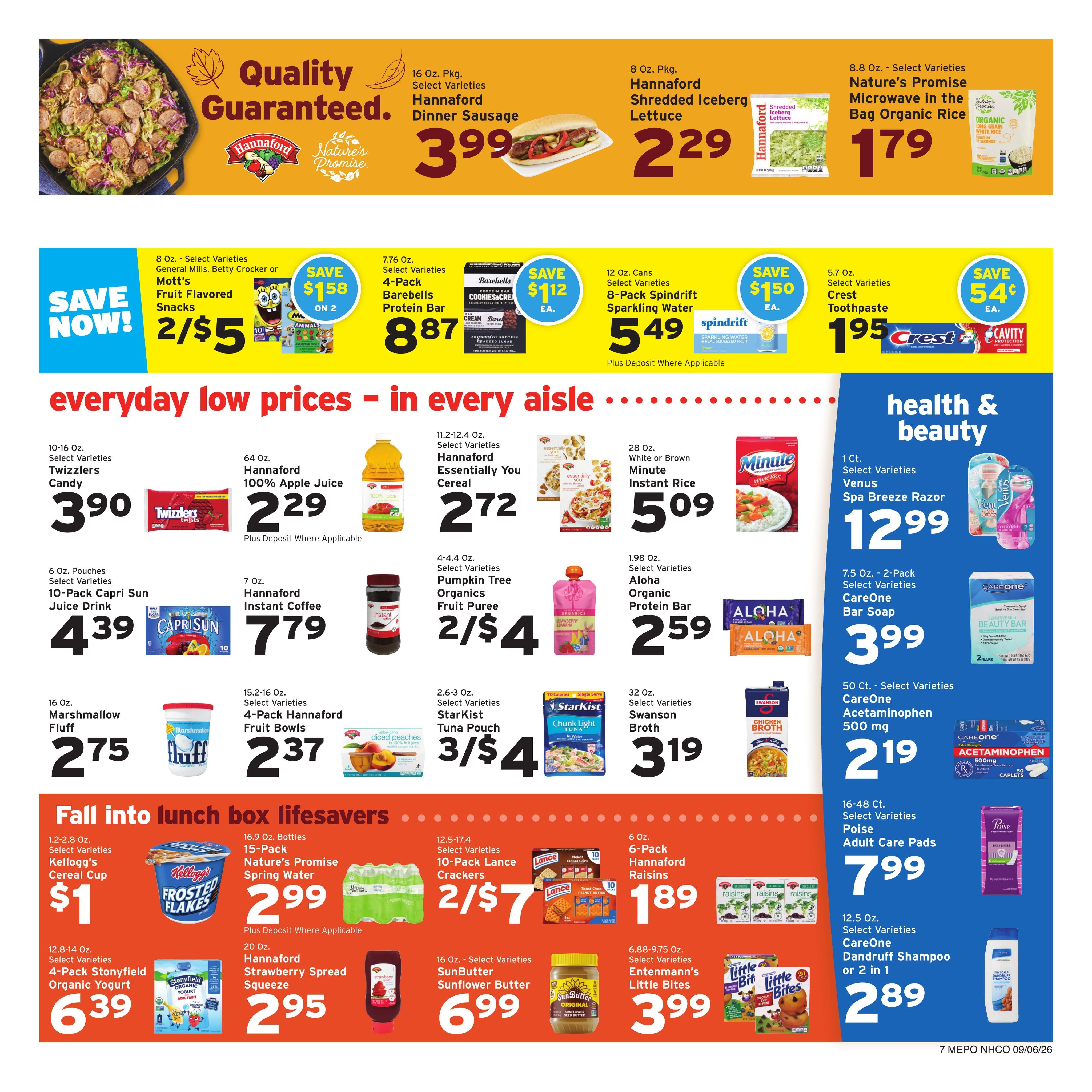 Hannaford (Portland Area, ME) Week 37 Weekly Ad September 6 - 12, 2026