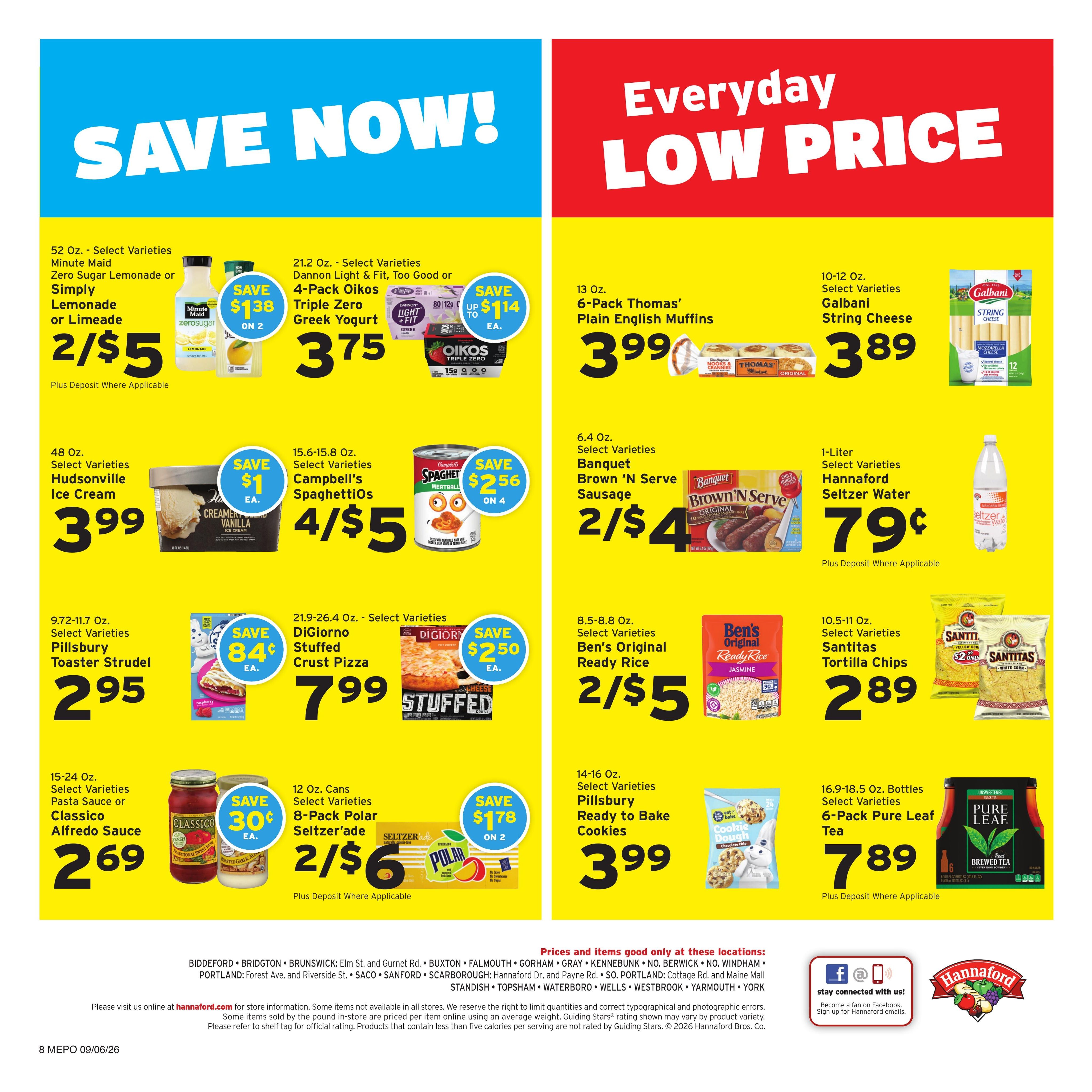 Hannaford (Portland Area, ME) Week 37 Weekly Ad September 6 - 12, 2026
