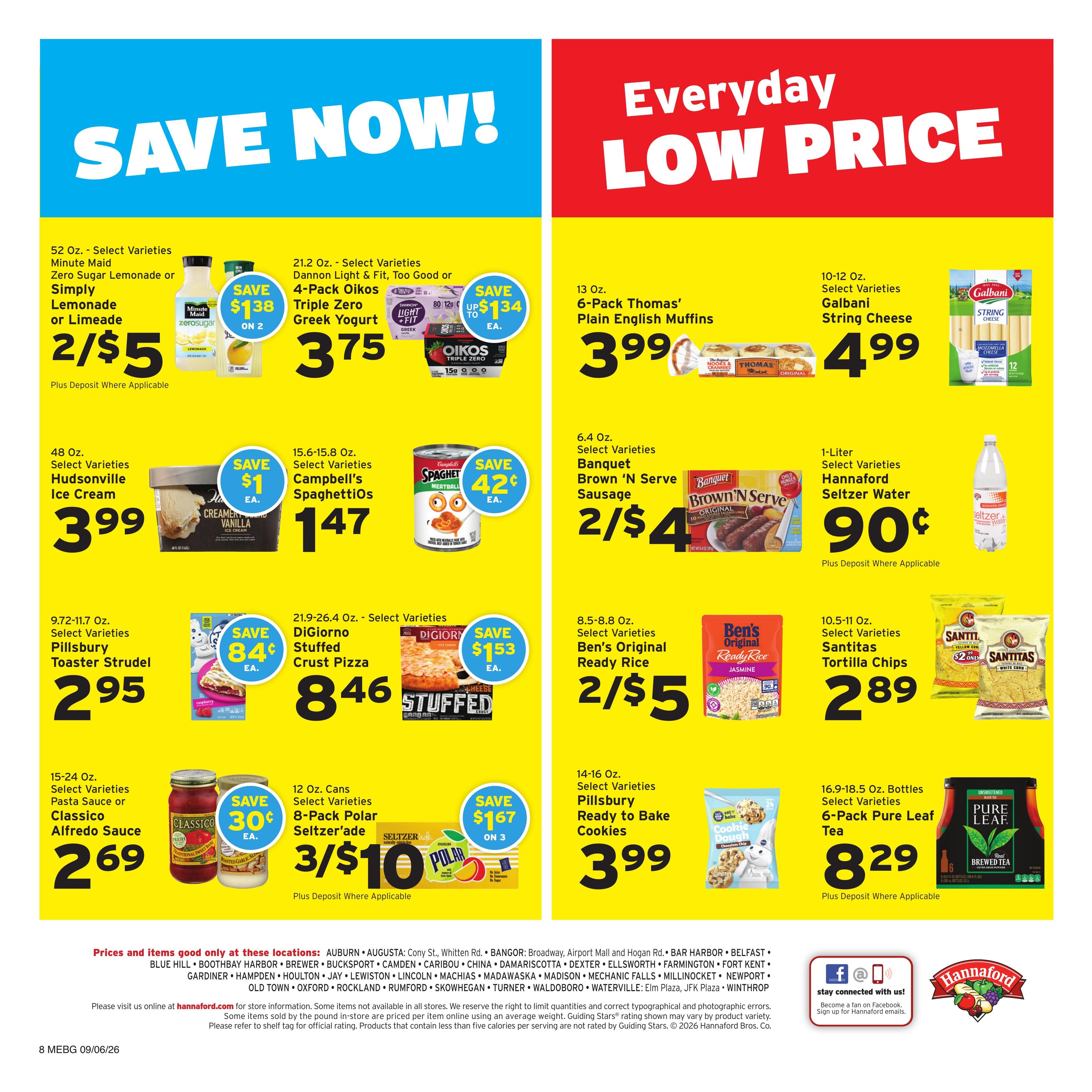 Hannaford (Augusta Area, ME) Week 37 Weekly Ad September 6 - 12, 2026