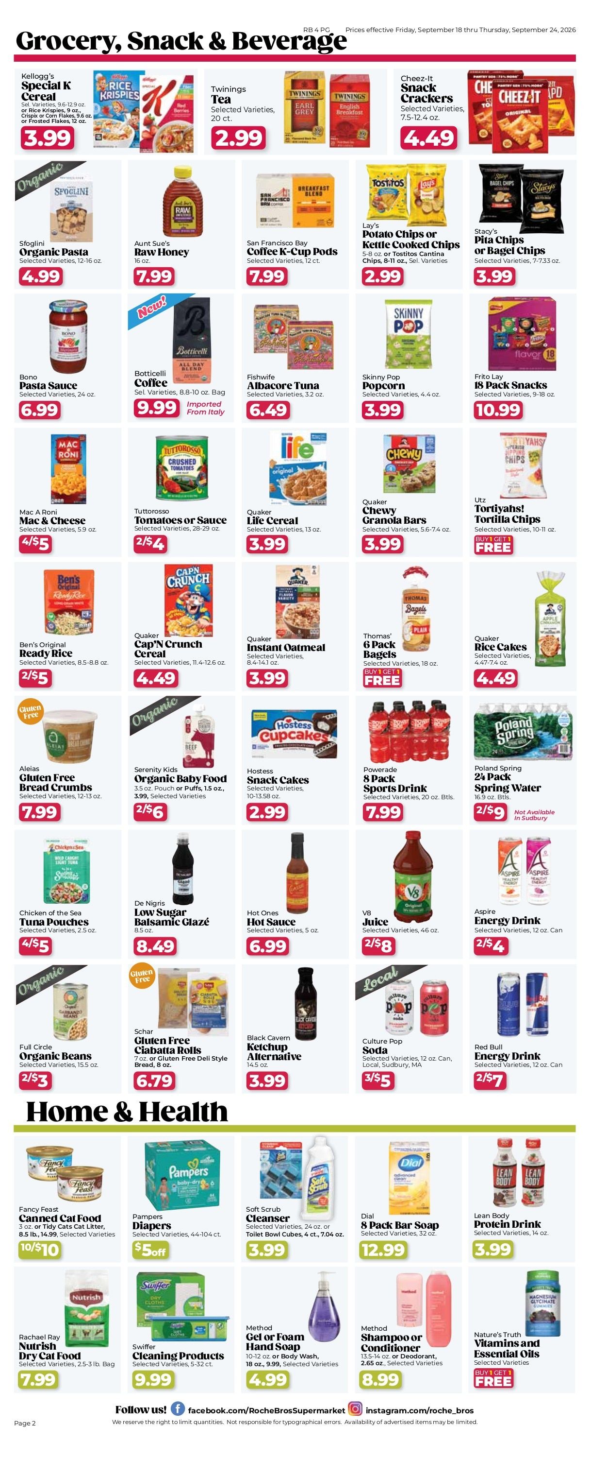 Roche Bros. Beer + Wine Weekly Ad September 11 - October 8, 2026