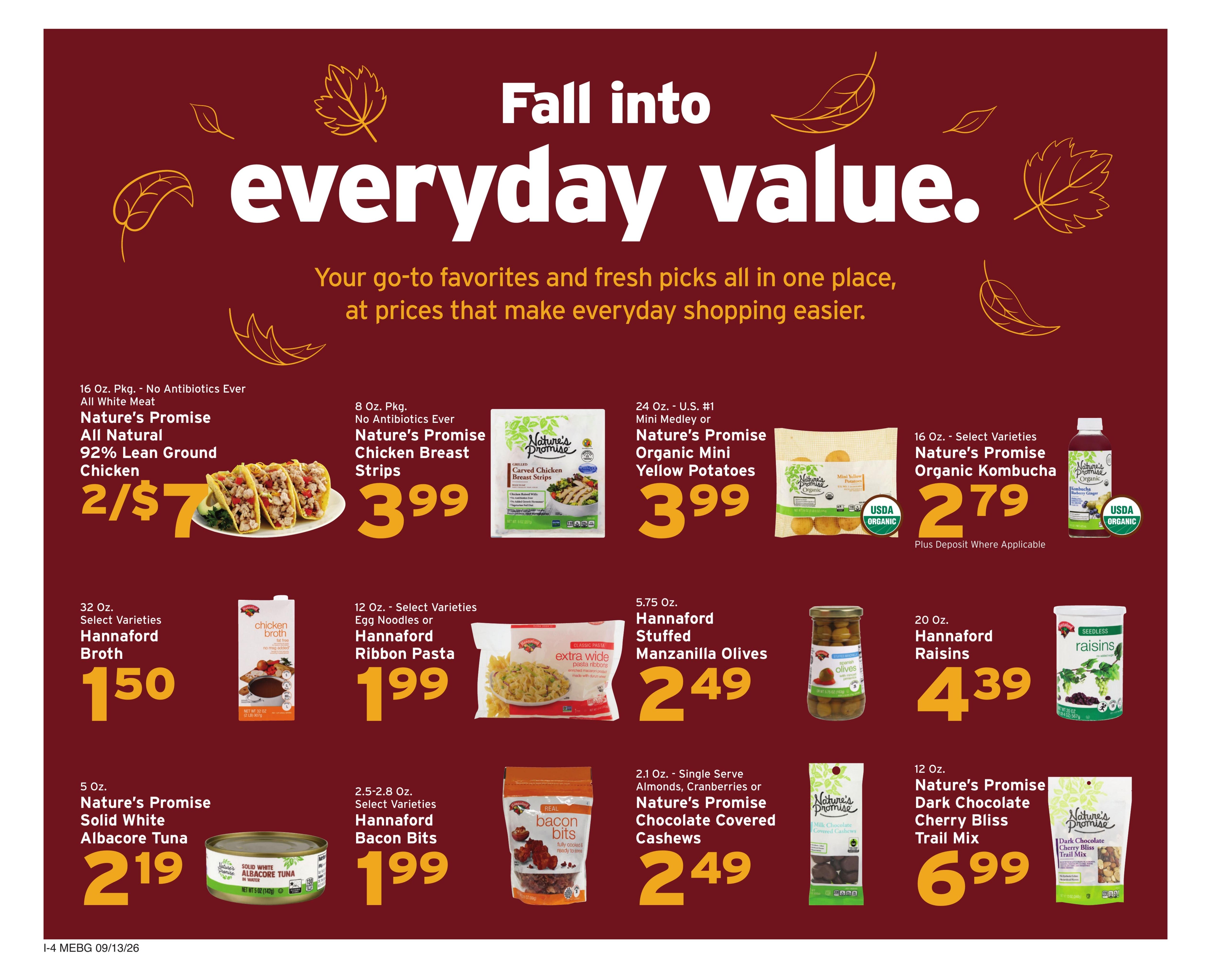 Hannaford (Augusta Area, ME) Week 38 Weekly Ad September 13 - 19, 2026