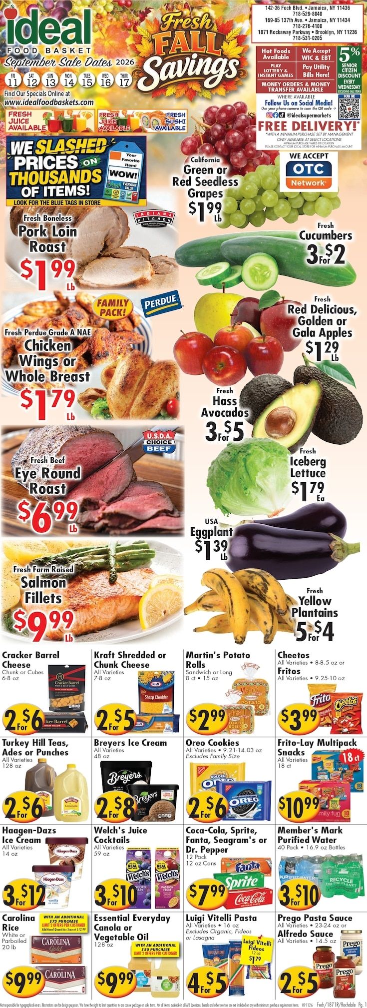 Ideal Food Basket (Brooklyn and Jamaica, NY) Weekly Ad September 11 - 17, 2026
