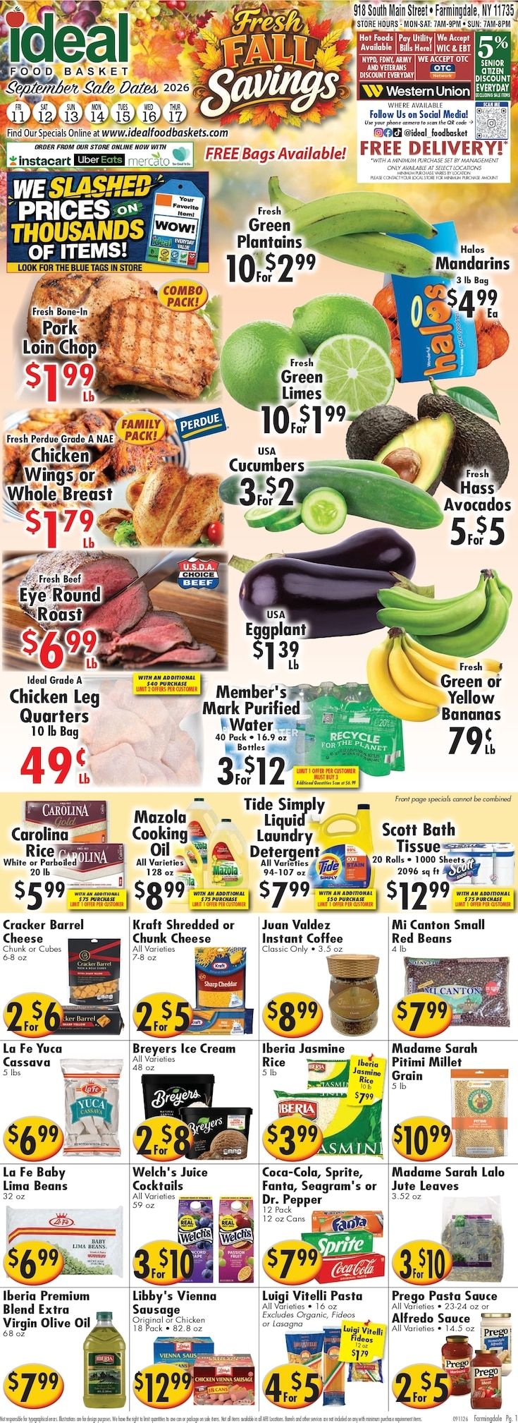 Ideal Food Basket (Farmingdale, NY) Weekly Ad September 11 - 17, 2026