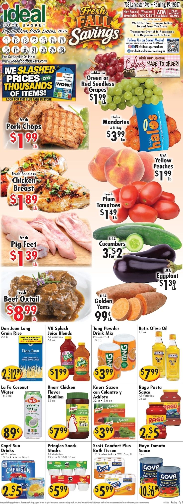 Ideal Food Basket (Reading, PA) Weekly Ad September 18 - 24, 2026