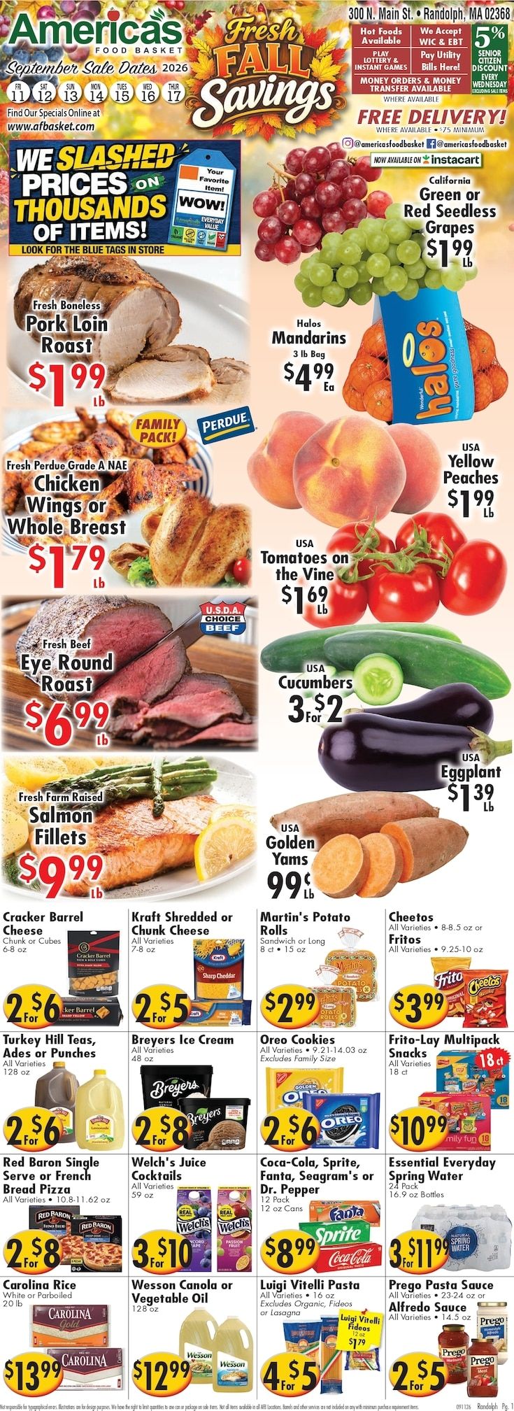 America's Food Basket (Randolph, MA) Weekly Ad September 11 - 17, 2026