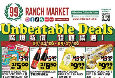 99 Ranch Market (Alhambra and other locations, CA) Weekly Ad September 11 - 17, 2026