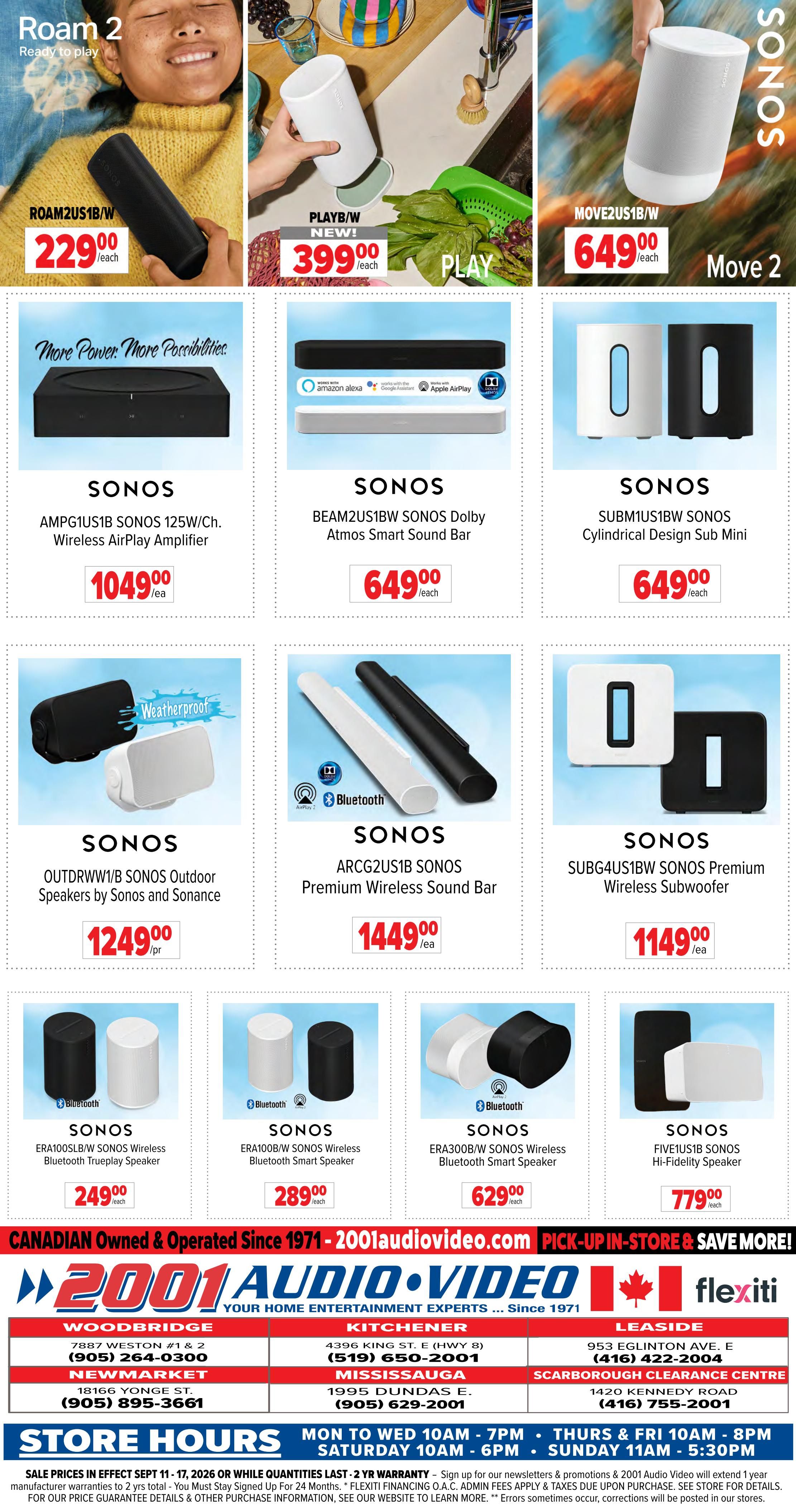 2001 Audio Video Flyer September 11 to 17