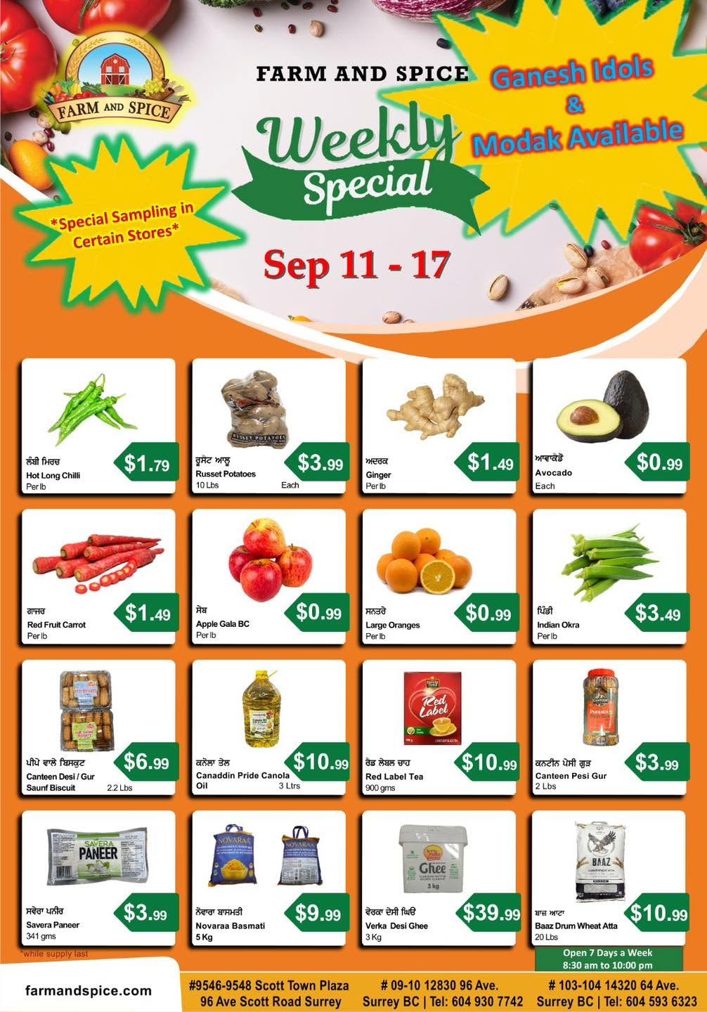 Farm And Spice Grocers Flyer September 11 to 17
