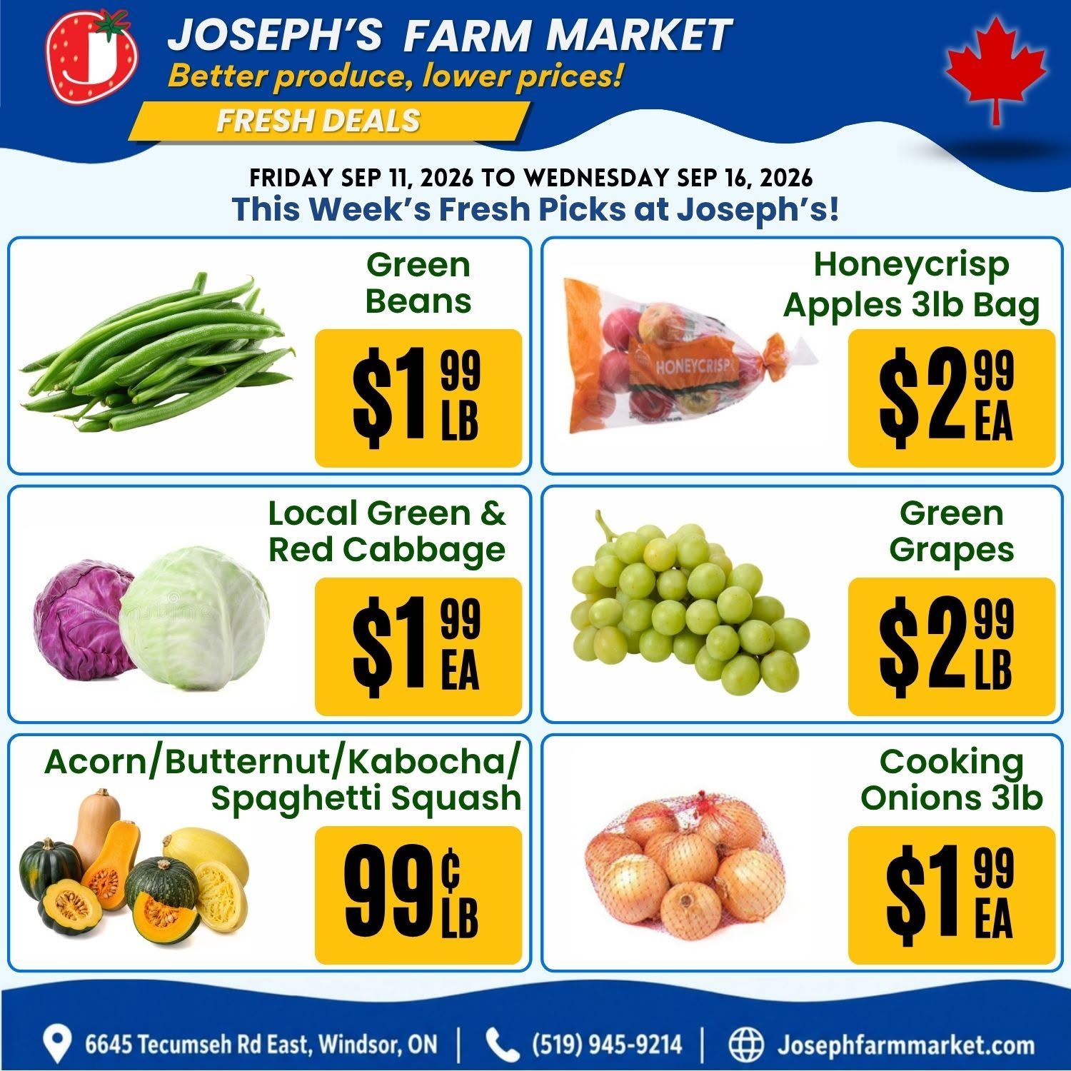 Joseph's Farm Market Flyer September 11 to 16