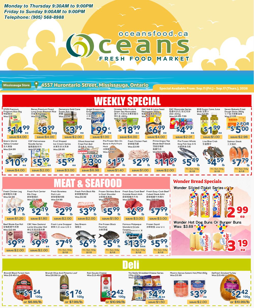 Oceans Fresh Food Market (Mississauga) Flyer September 11 to 17