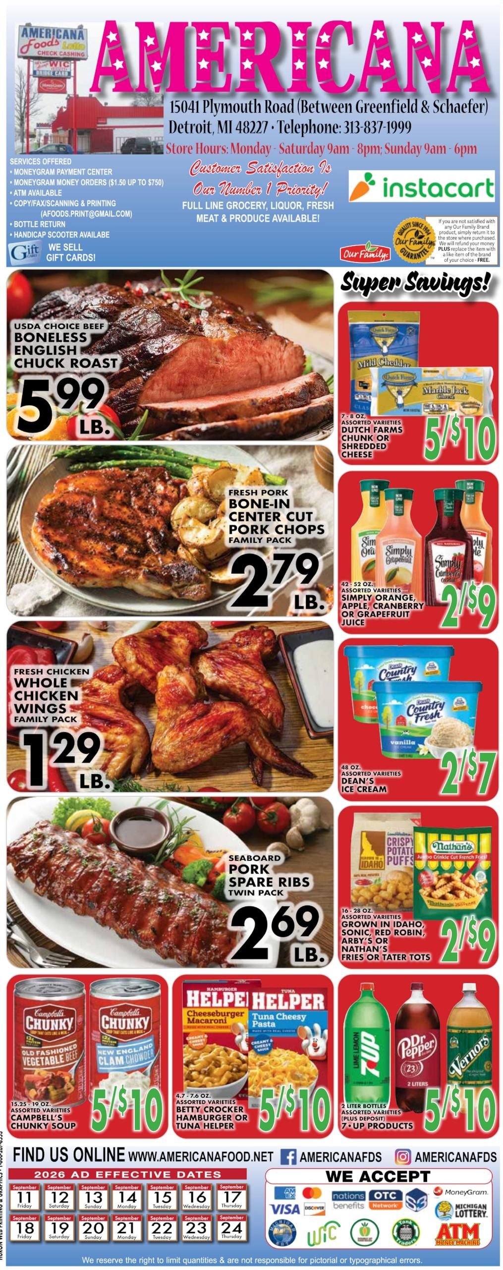 Americana Foods Weekly Ad September 11 - 24, 2026