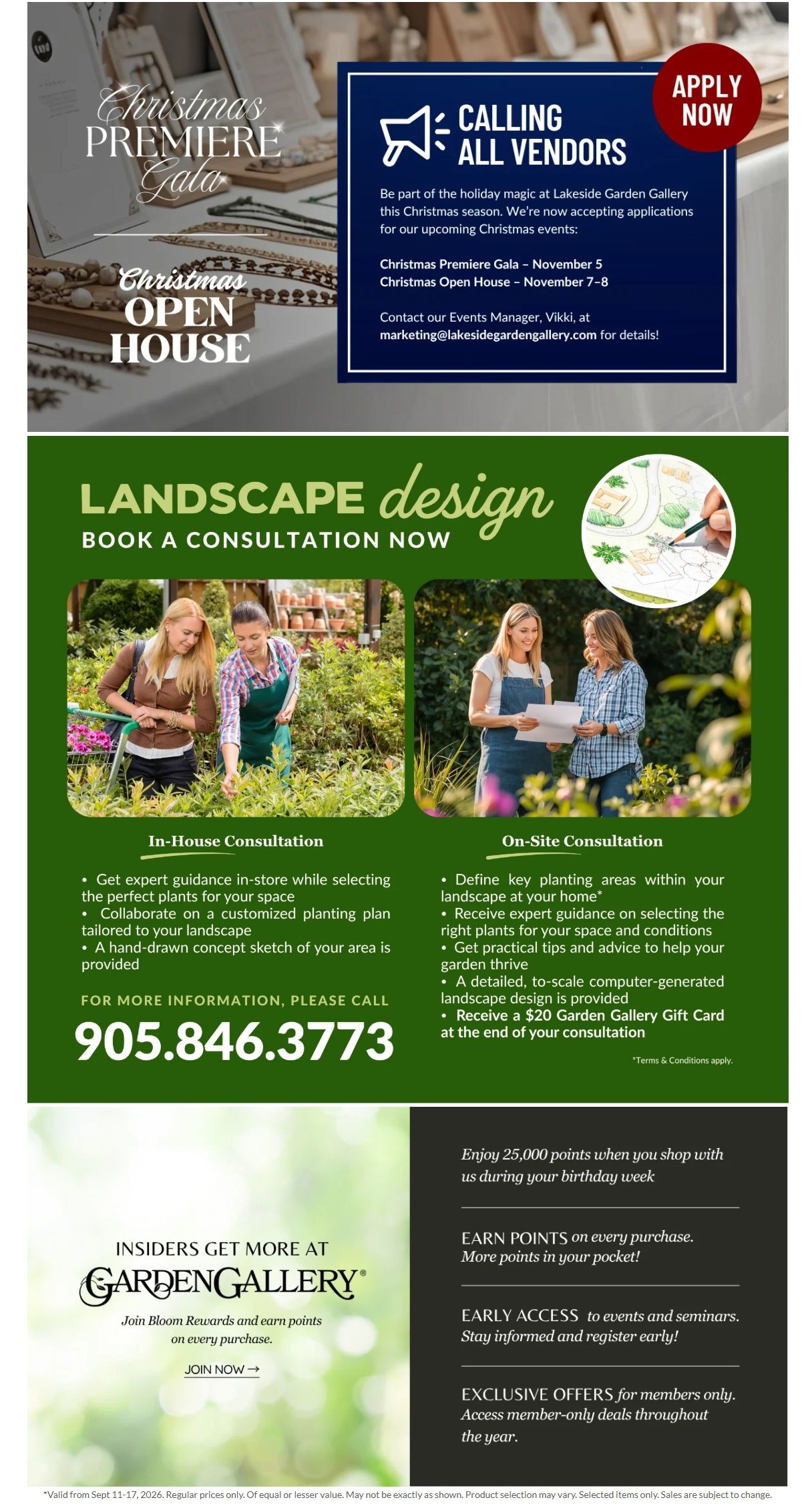 Lakeside Garden Gallery Flyer September 11 to 17