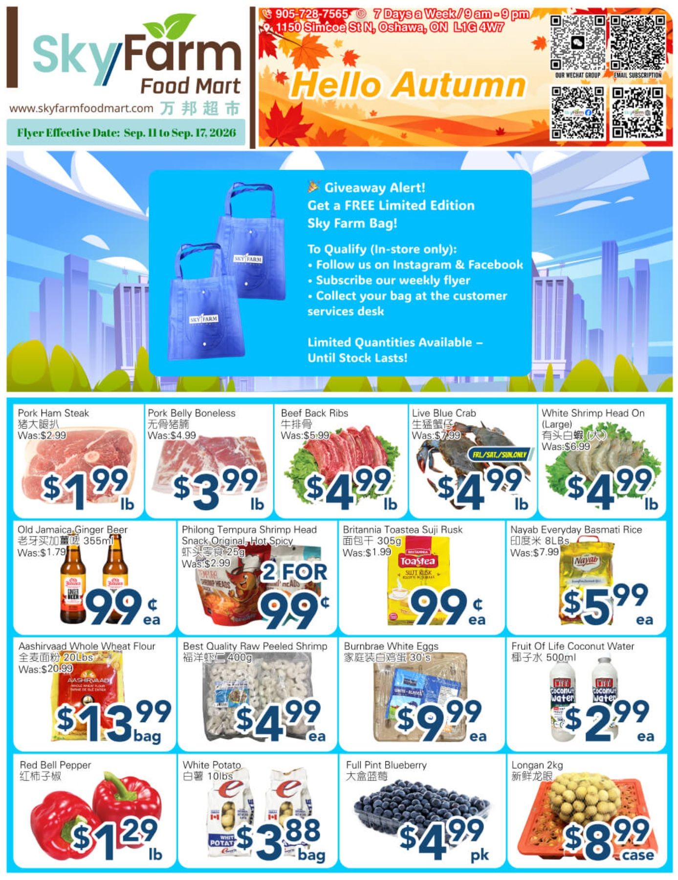 SkyFarm Food Mart Flyer September 11 to 17
