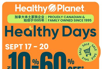 Healthy Planet Flyer September 17 to 20