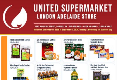 United Supermarket (London) Flyer September 11 to 17