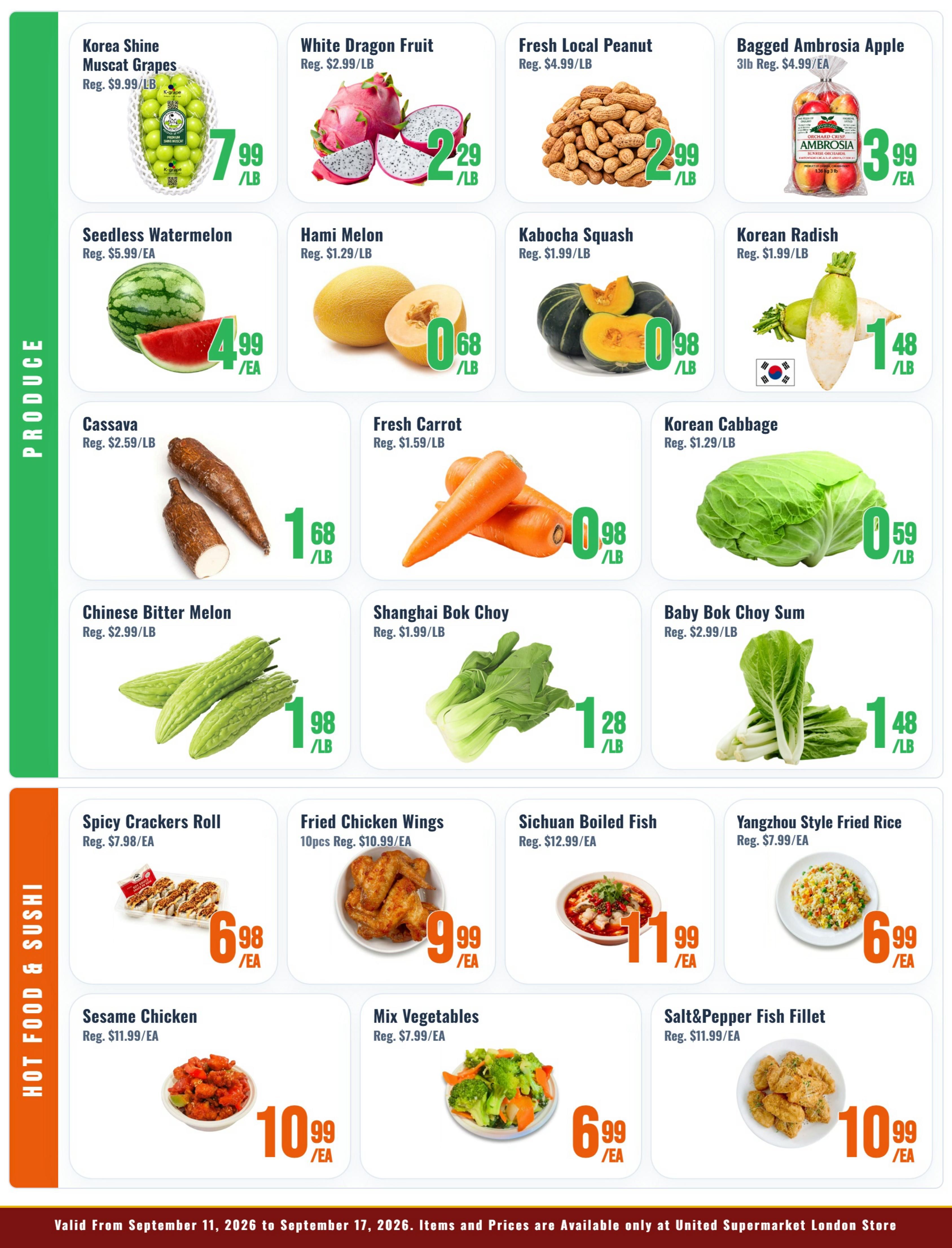 United Supermarket (London) Flyer September 11 to 17