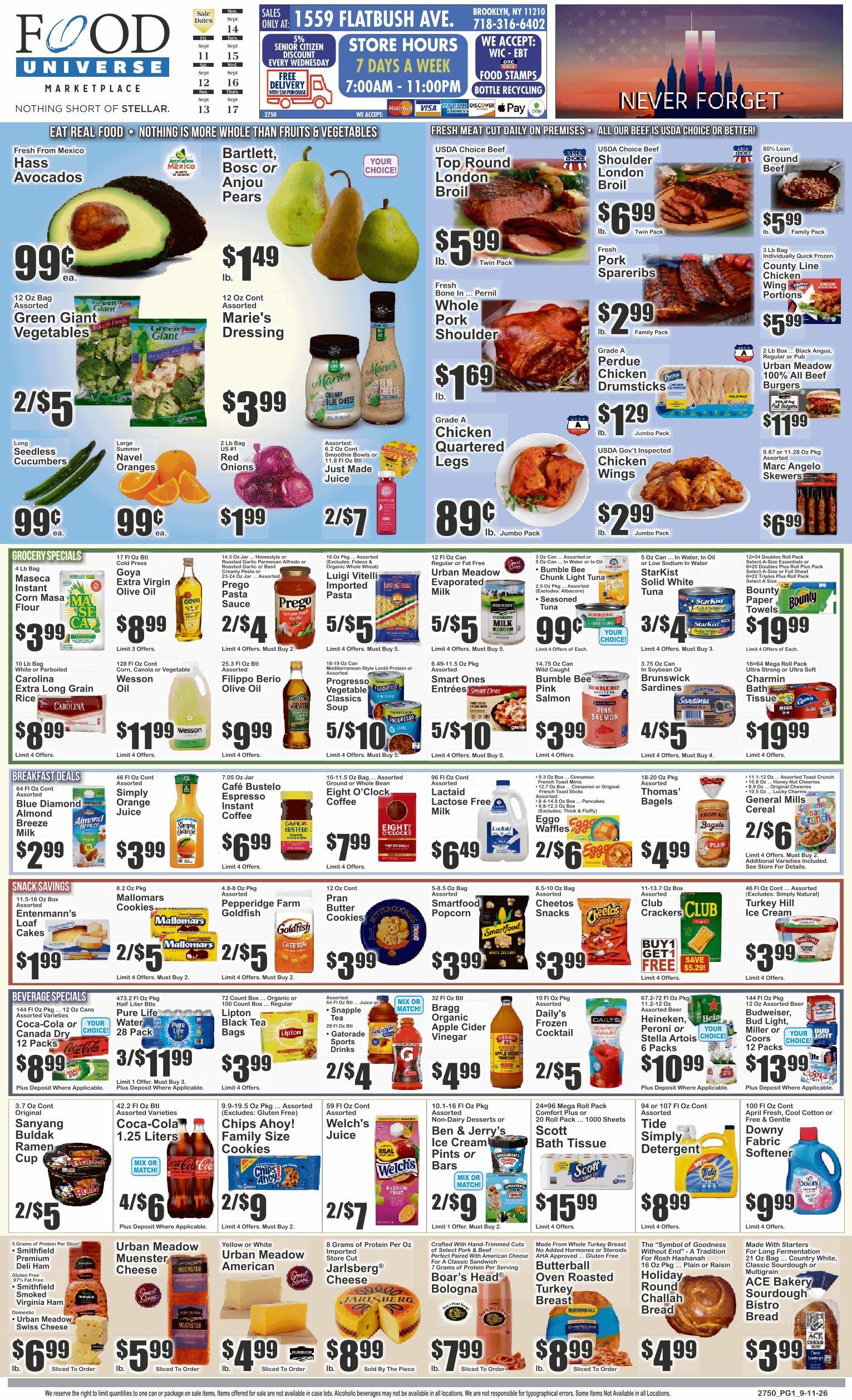 Food Universe (1559 Flatbush Avenue, Brooklyn, NY) Weekly Ad September 11 - 17, 2026
