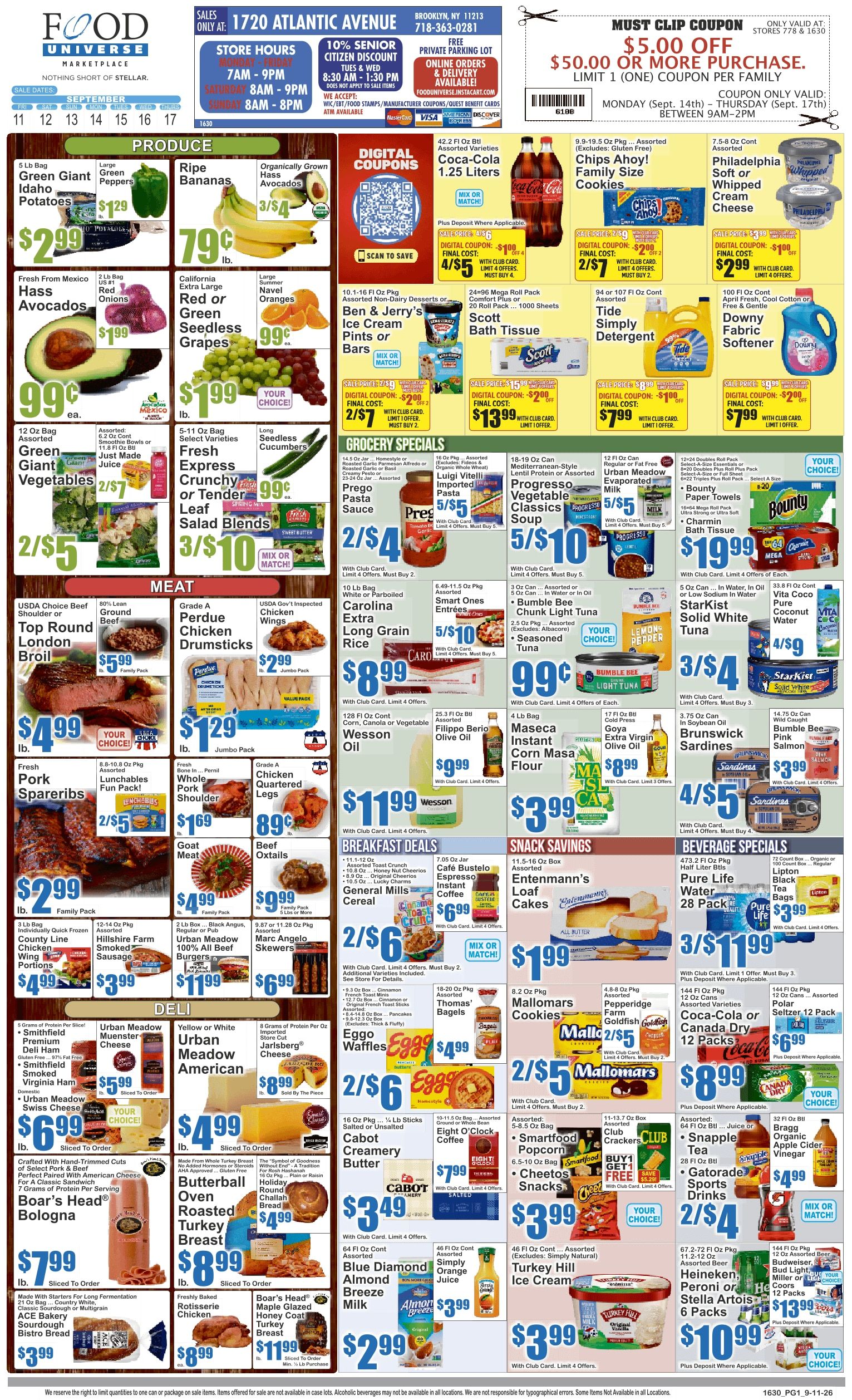 Food Universe (1720 Atlantic Ave., Brooklyn, NY) Weekly Ad September 11 - 17, 2026