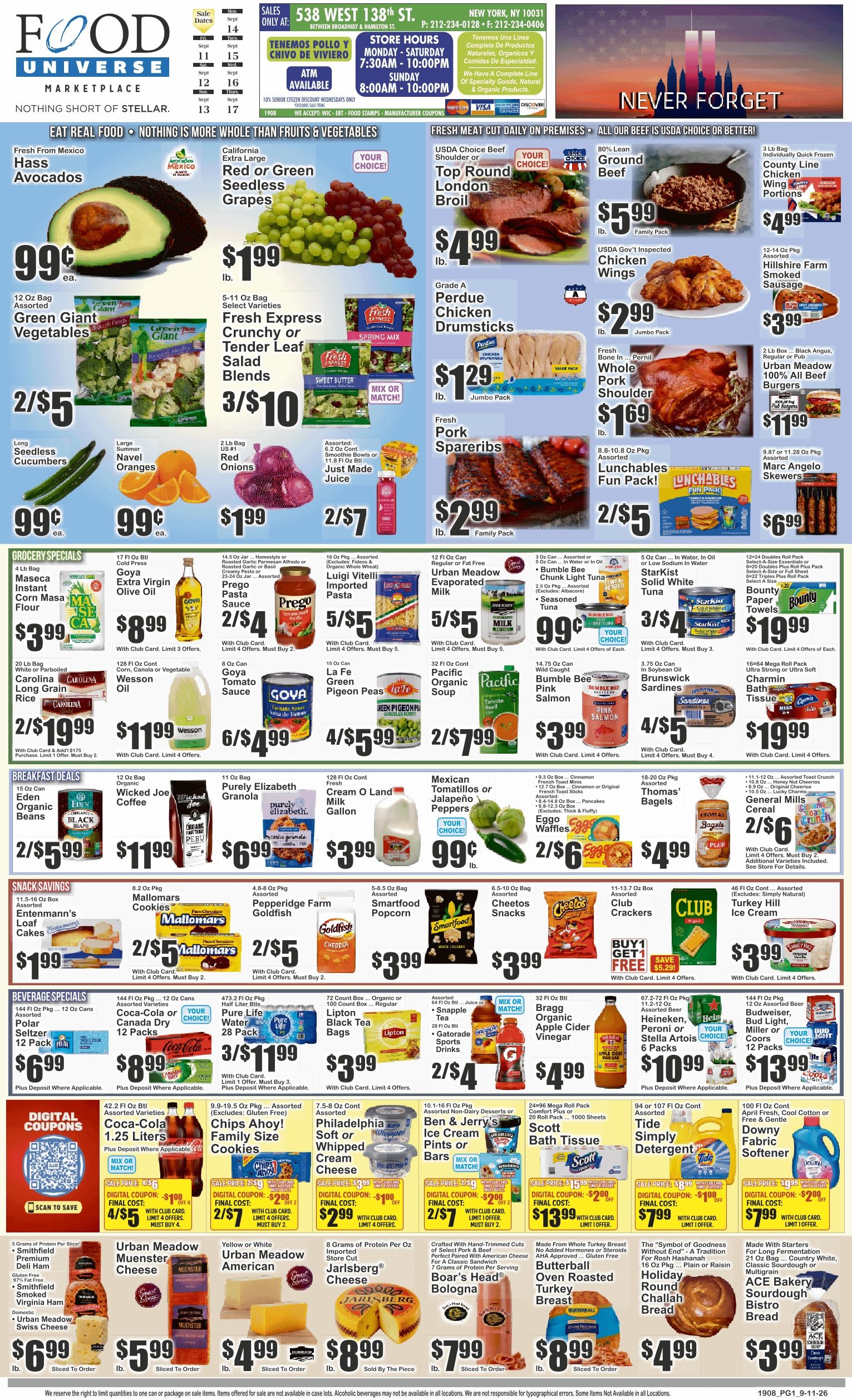 Food Universe (538 W. 138th St., New York, NY) Weekly Ad September 11 - 17, 2026