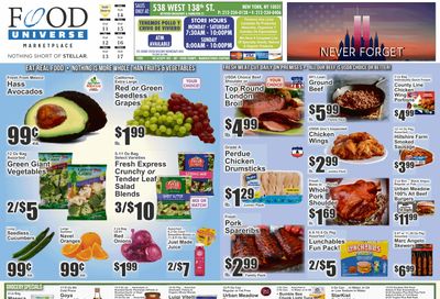 Food Universe (538 W. 138th St., New York, NY) Weekly Ad September 11 - 17, 2026
