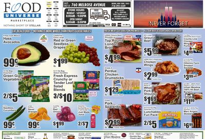 Food Universe (760 Melrose Ave., Bronx, NY) Weekly Ad September 11 - 17, 2026
