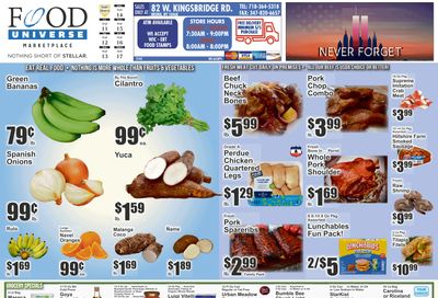 Food Universe (82 W. Kingsbridge Rd., Bronx, NY) Weekly Ad September 11 - 17, 2026