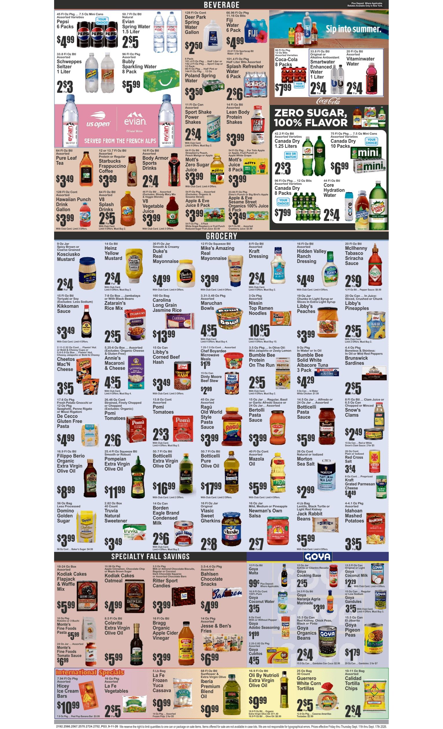 Food Universe (82 W. Kingsbridge Rd., Bronx, NY) Weekly Ad September 11 - 17, 2026