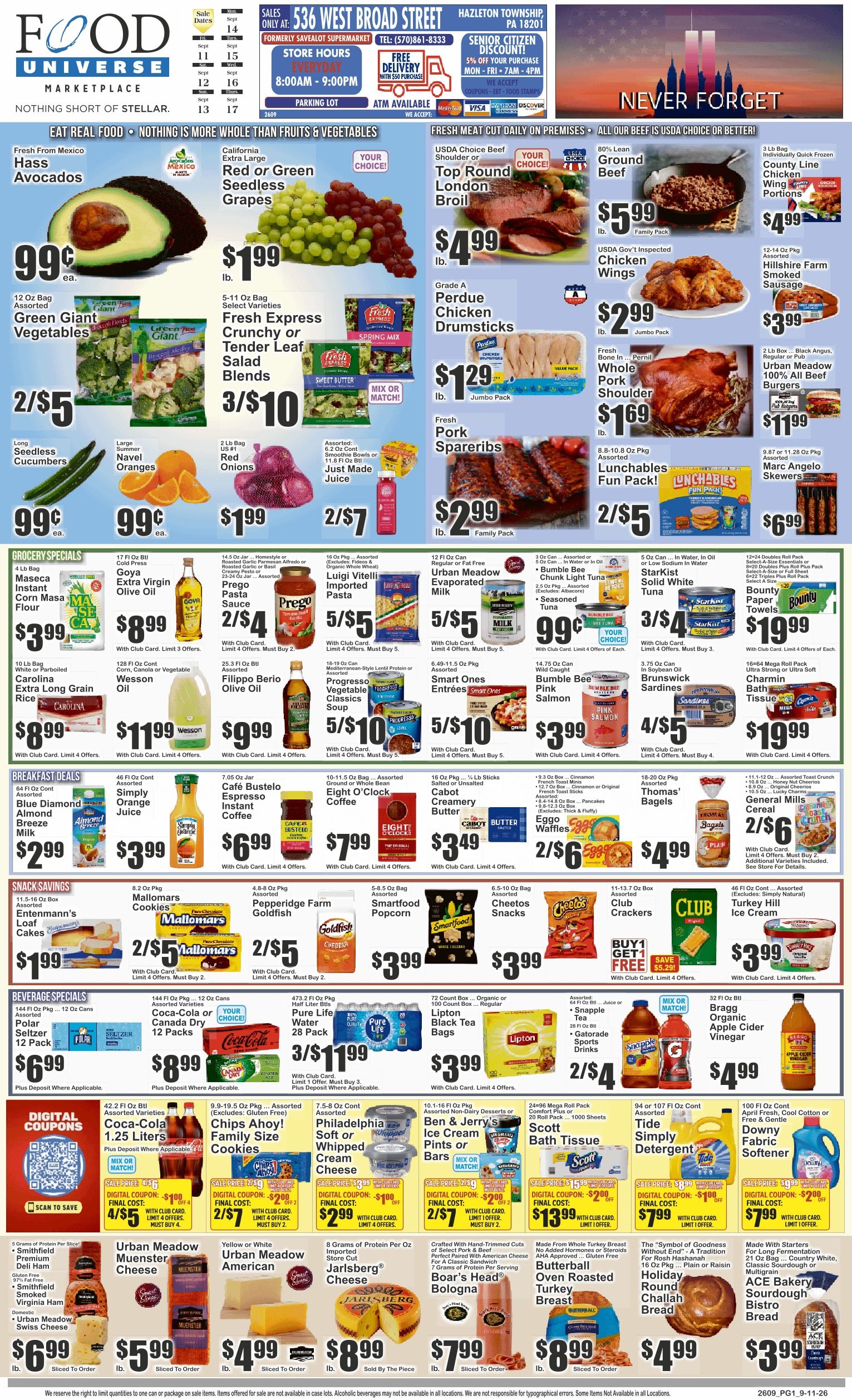 Food Universe (Hazleton, PA) Weekly Ad September 11 - 17, 2026