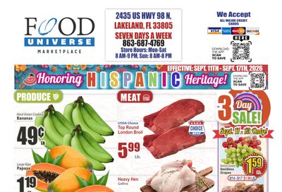 Food Universe (Lakeland, FL) Weekly Ad September 11 - 17, 2026