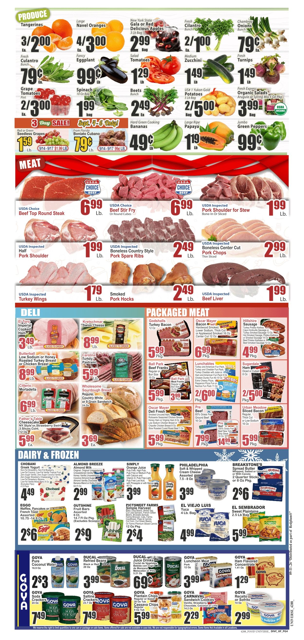 Food Universe (Lakeland, FL) Weekly Ad September 11 - 17, 2026