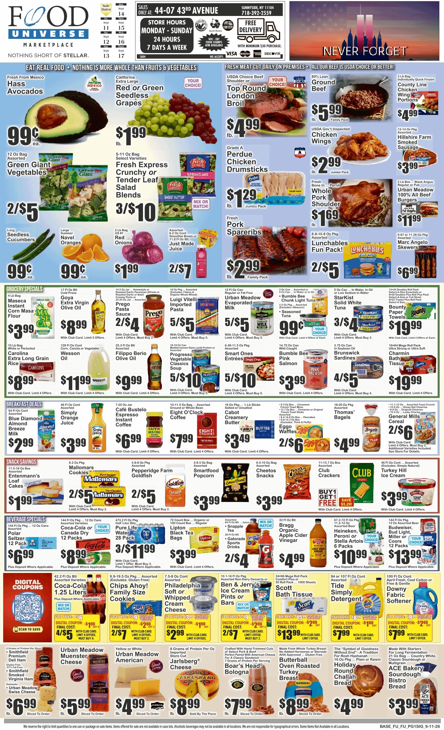 Food Universe (Sunnyside, NY) Weekly Ad September 11 - 17, 2026