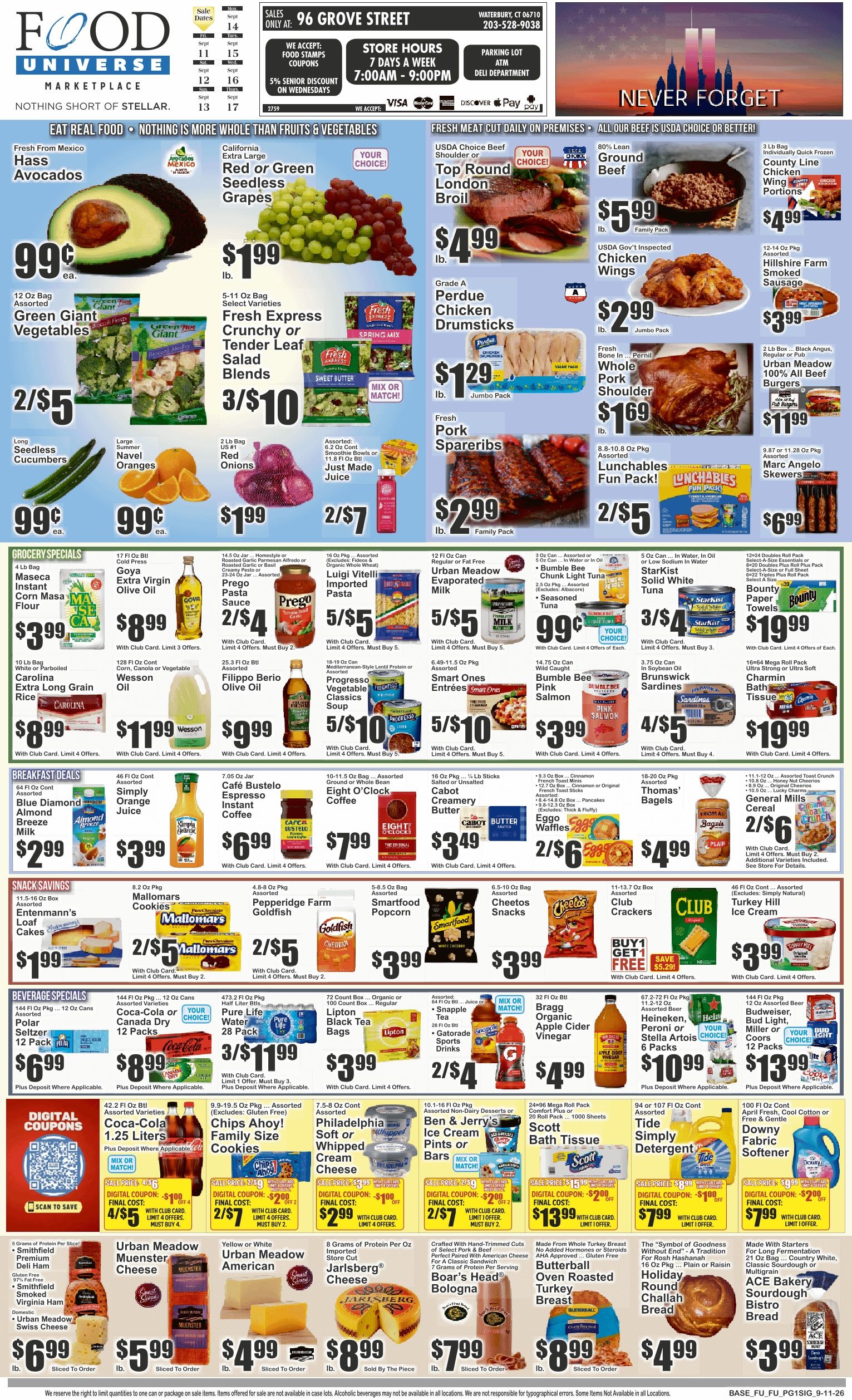 Food Universe (Waterbury, CT) Weekly Ad September 11 - 17, 2026