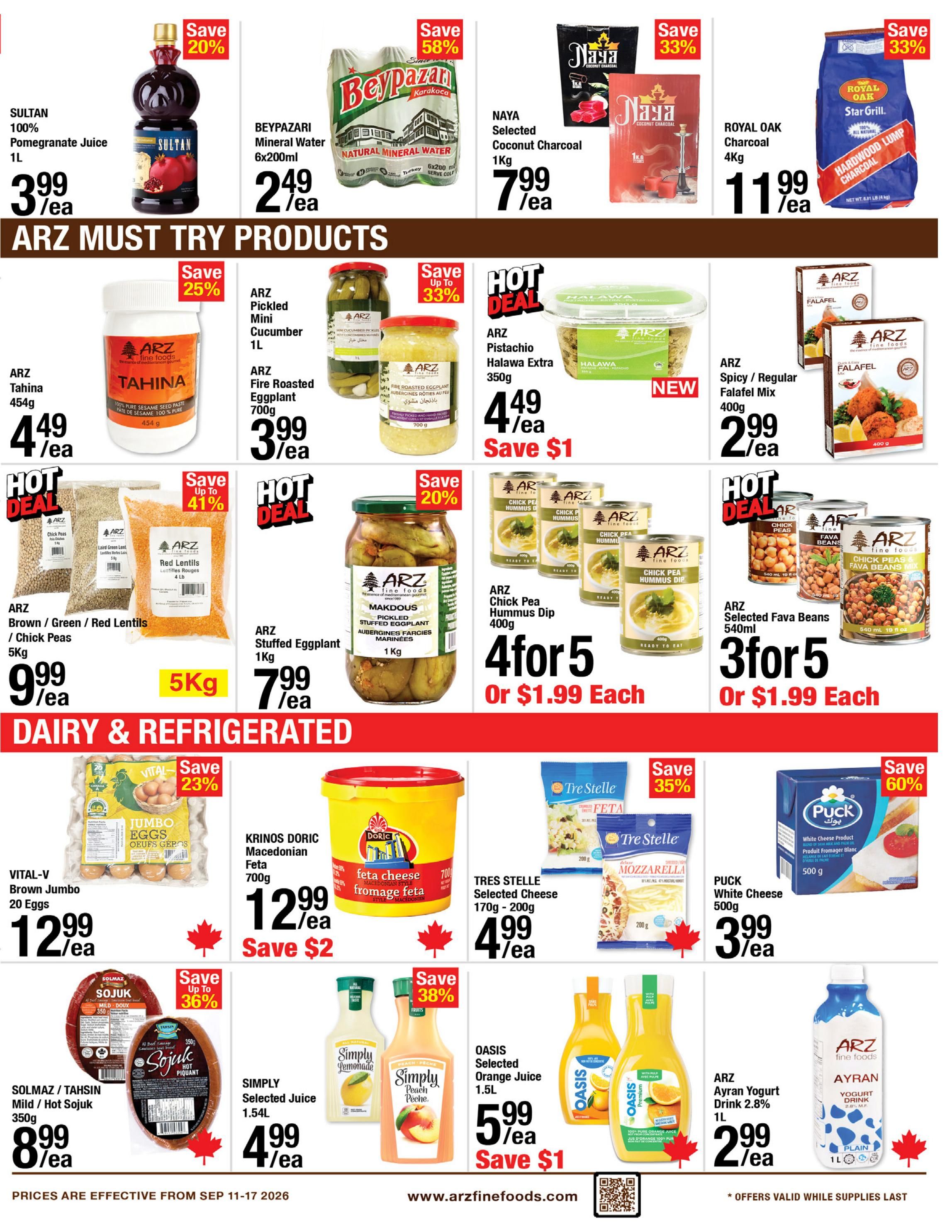 Arz Fine Foods Flyer September 11 to 17