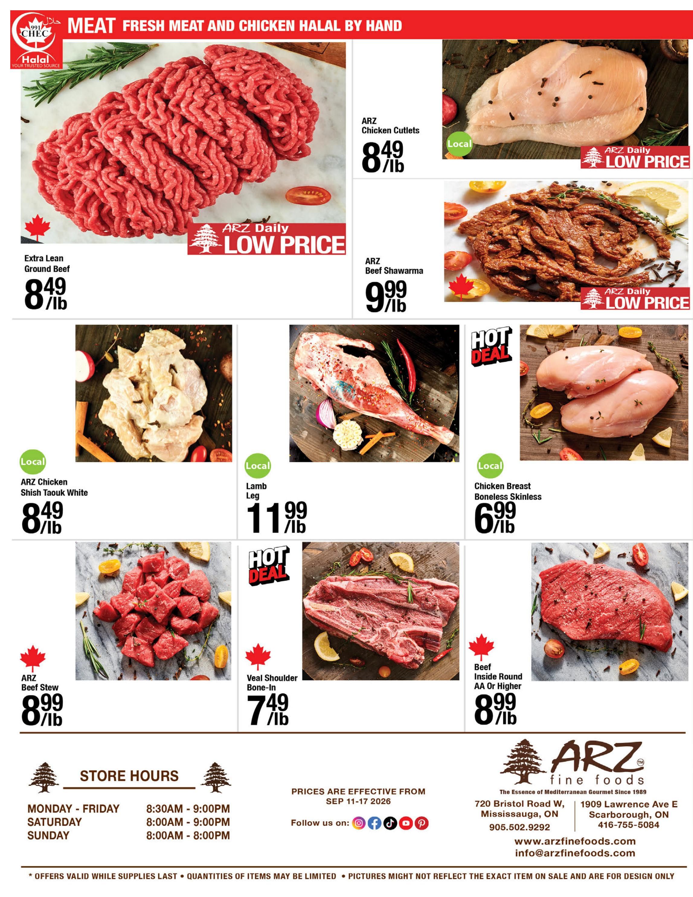 Arz Fine Foods Flyer September 11 to 17
