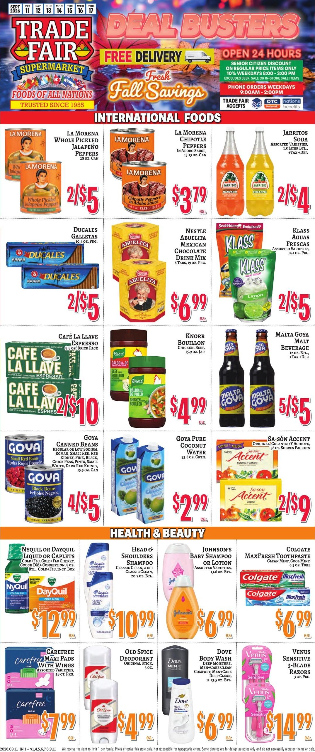 Trade Fair Supermarket Weekly Ad September 11 - 17, 2026