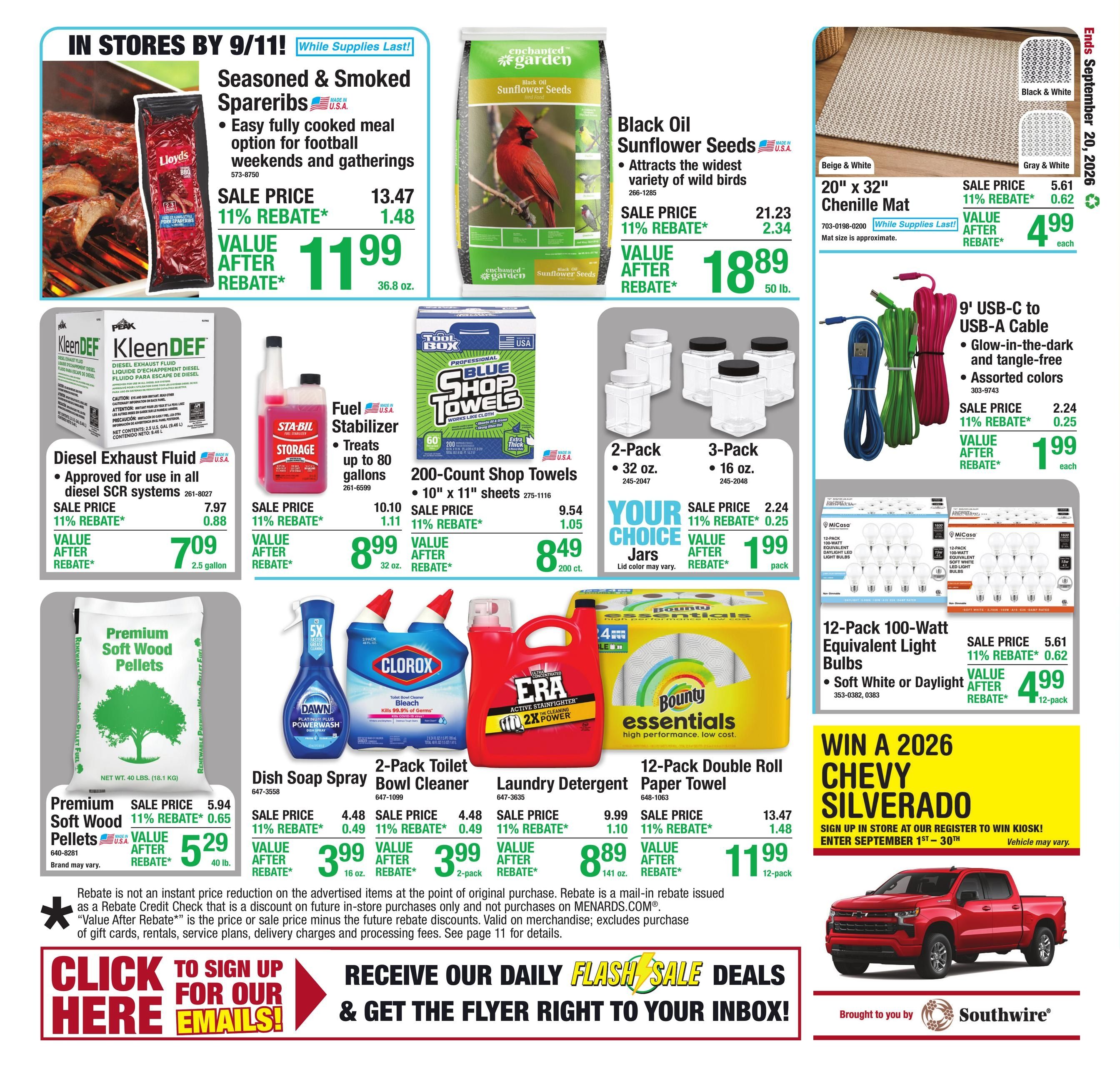 Menards (Buffalo-Upton Area, WY) 11% Rebate Sale Weekly Ad September 9 - 20, 2026