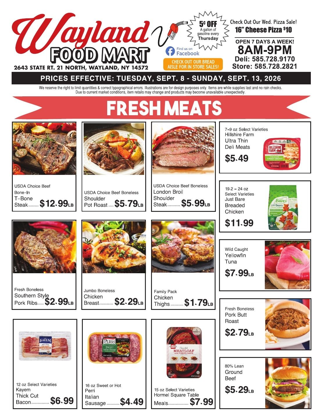 Wayland Food Mart (Wayland, NY) Weekly Ad September 14 - 20, 2026