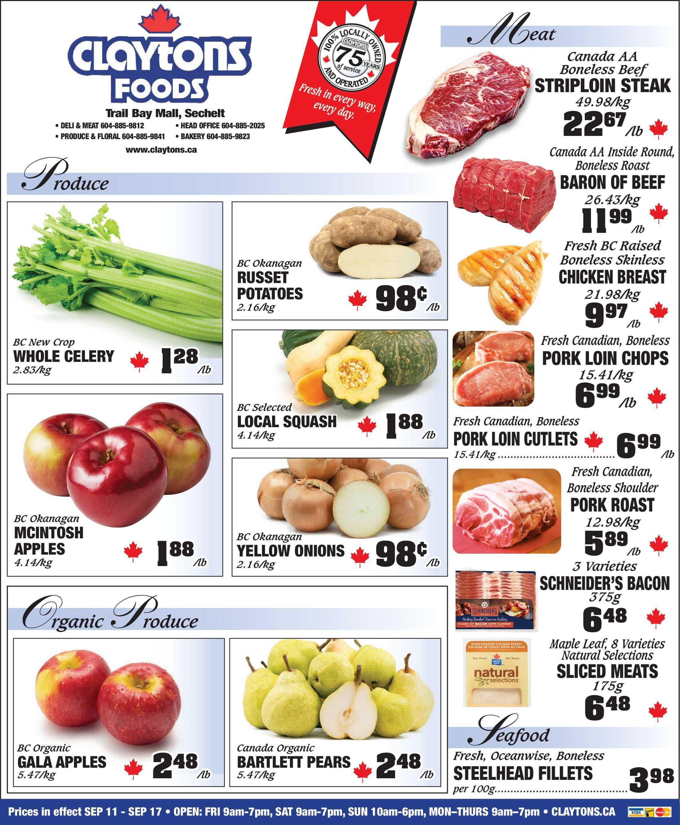 Claytons Heritage Market Flyer September 11 to 17