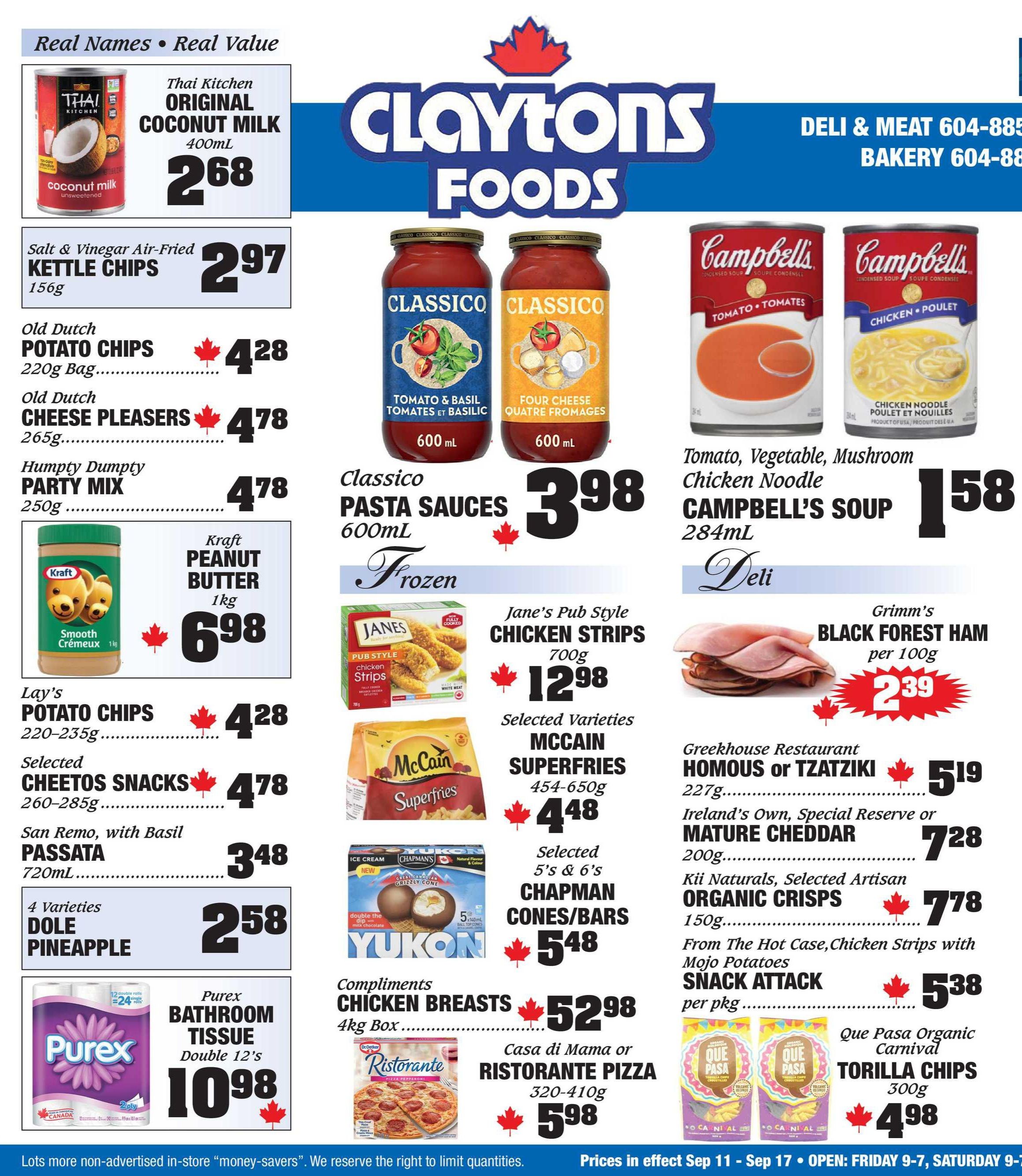 Claytons Heritage Market Flyer September 11 to 17