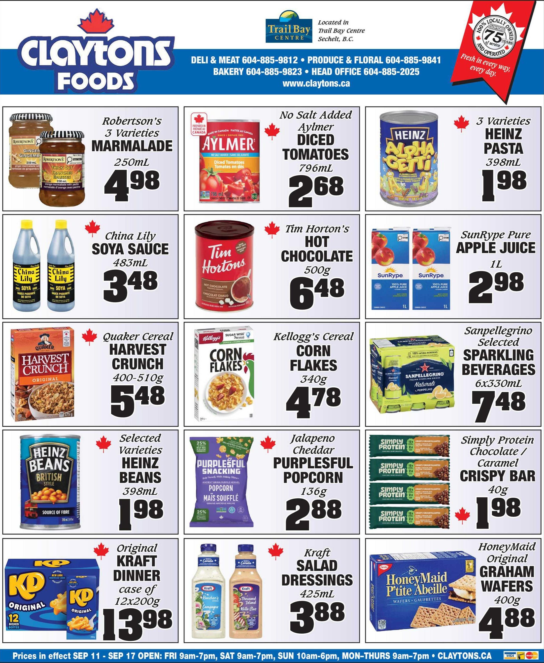 Claytons Heritage Market Flyer September 11 to 17