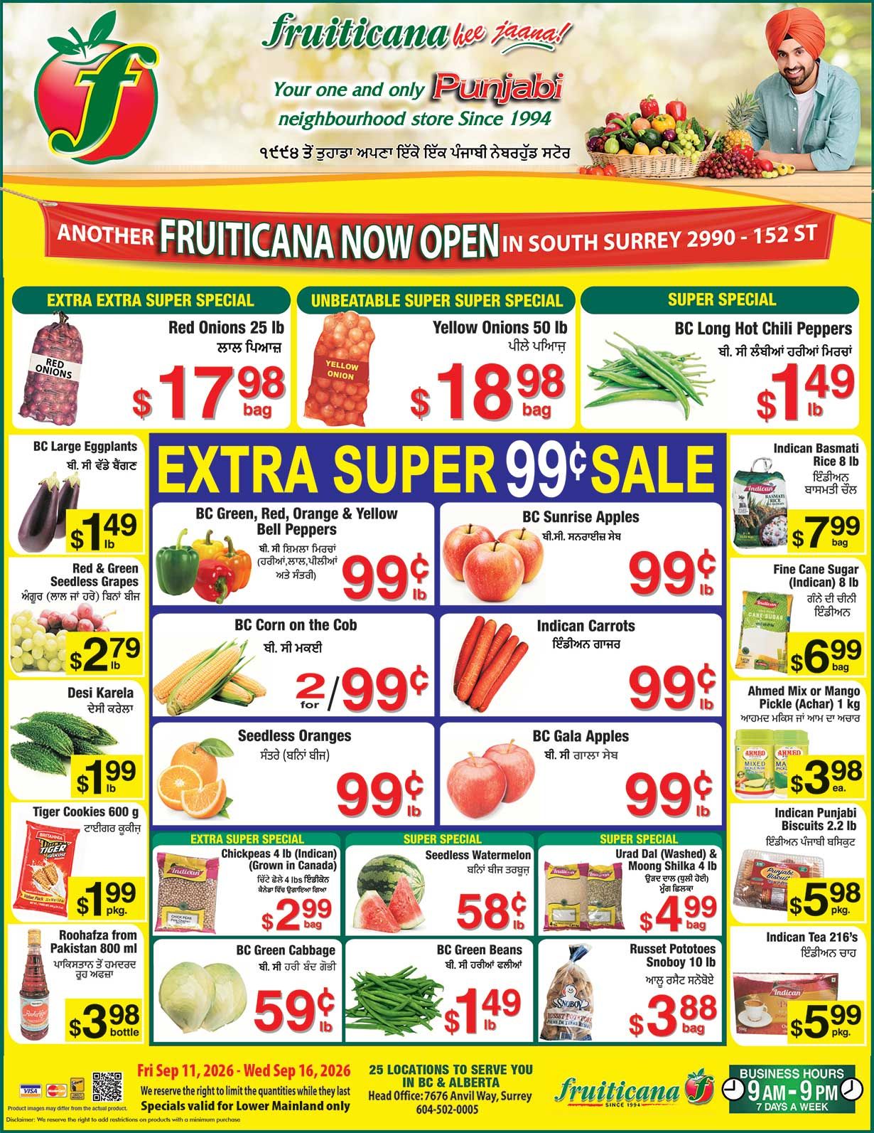 Fruiticana (Greater Vancouver) Flyer September 11 to 16