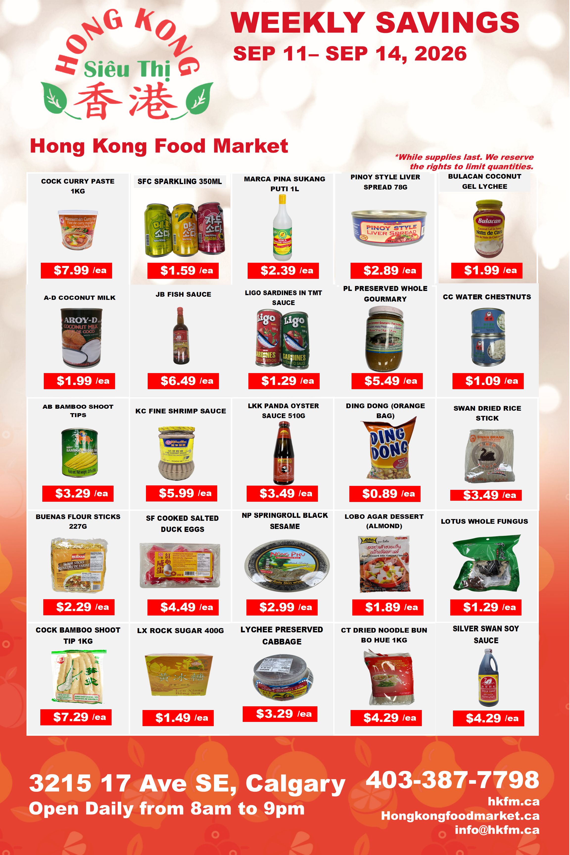 Hong Kong Food Market Flyer September 11 to 14