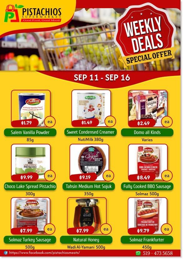 Pistachios Supermarket Flyer September 11 to 16